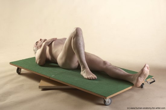 Nude Man White Kneeling poses - ALL Average Bald Grey Realistic