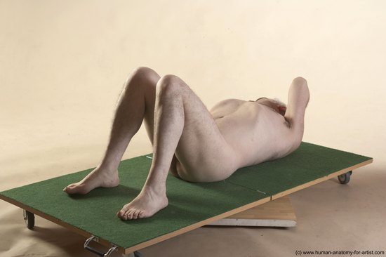 Nude Man White Kneeling poses - ALL Average Bald Grey Realistic