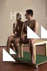 Nude Woman - Man White Perspective distortion Muscular Short Brown Realistic