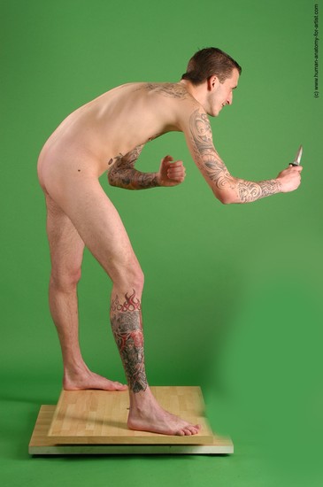 Nude Fighting Man White Standing poses - ALL Slim Short Brown Standing poses - simple Realistic