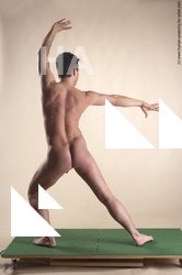 Nude Man White Slim Short Brown Dancing Realistic