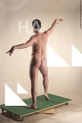 Nude Man White Slim Short Brown Dancing Realistic