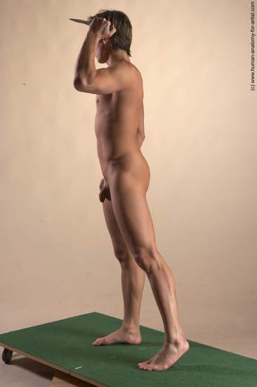 Nude Daily activities Man White Standing poses - ALL Athletic Short Brown Standing poses - simple Realistic