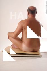 Nude Man White Sitting poses - simple Chubby Bald Grey Sitting poses - ALL Realistic