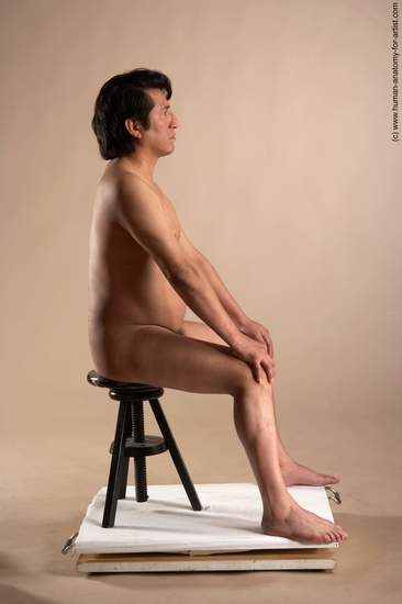 Nude Man Another Sitting poses - simple Chubby Short Black Sitting poses - ALL Realistic