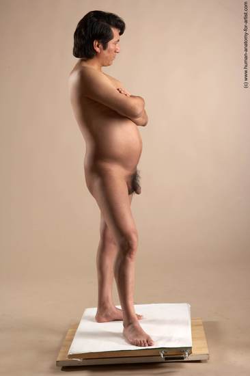 Nude Man Another Standing poses - ALL Chubby Short Black Standing poses - simple Realistic