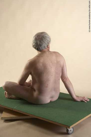 Nude Man White Sitting poses - simple Average Bald Grey Sitting poses - ALL Realistic