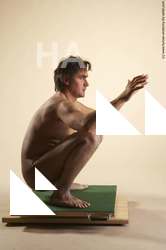 Nude Man White Laying poses - ALL Slim Short Brown Laying poses - on stomach Realistic