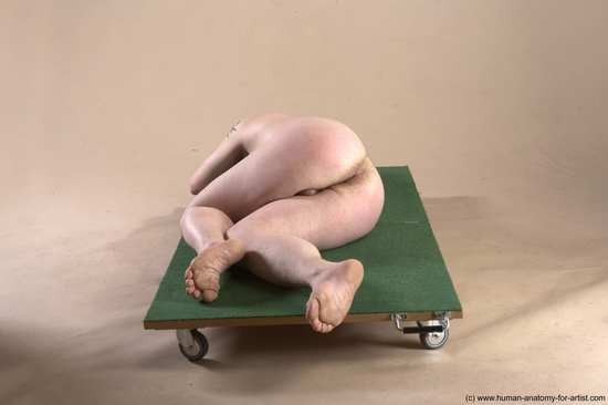 Nude Man White Laying poses - ALL Average Long Brown Laying poses - on side Realistic