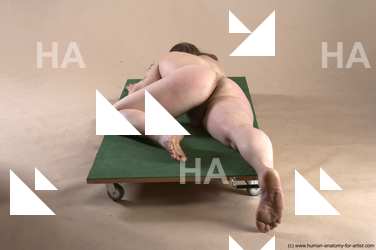 Nude Man White Laying poses - ALL Average Long Brown Laying poses - on stomach Realistic