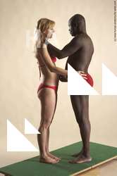 Underwear Woman - Man Black Standing poses - ALL Average Bald Standing poses - simple Academic