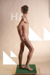 Nude Man White Standing poses - ALL Slim Short Grey Standing poses - simple Realistic