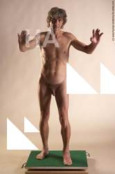 Nude Man White Standing poses - ALL Slim Short Grey Standing poses - simple Realistic