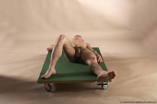 Nude Man White Kneeling poses - ALL Slim Short Blond Kneeling poses - on both knees Realistic