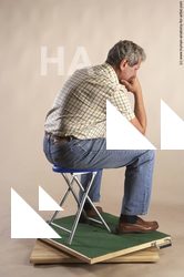 Casual Man White Perspective distortion Slim Short Grey Academic