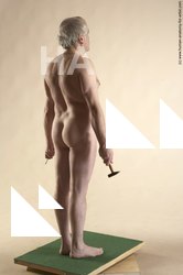 Nude Man White Standing poses - ALL Average Bald Grey Standing poses - simple Realistic