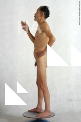 and more Nude Man Asian Standing poses - ALL Slim Short Black Standing poses - simple Realistic