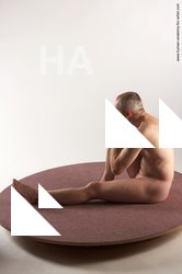 Nude Man White Sitting poses - simple Slim Short Grey Sitting poses - ALL Realistic