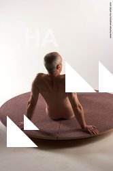 Nude Man White Sitting poses - simple Slim Short Grey Sitting poses - ALL Realistic