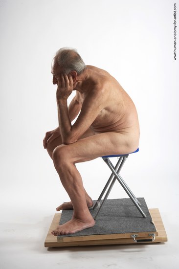 and more Nude Man White Sitting poses - simple Slim Short Brown Sitting poses - ALL Realistic