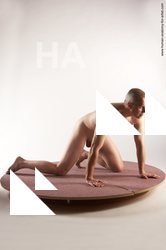 Nude Man White Kneeling poses - ALL Slim Short Grey Kneeling poses - on one knee Realistic