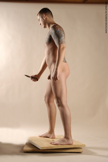 Nude Fighting with knife Man White Standing poses - ALL Average Short Brown Standing poses - simple Realistic