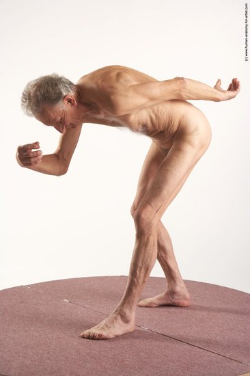 and more Nude Man White Standing poses - ALL Slim Bald Grey Standing poses - bend over Realistic