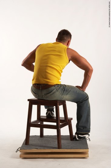 Casual Man White Standing poses - ALL Muscular Short Brown Standing poses - bend over Academic
