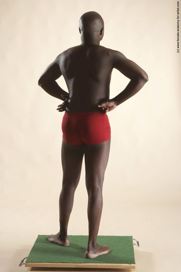 Underwear Man Black Standing poses - ALL Average Bald Standing poses - simple Academic