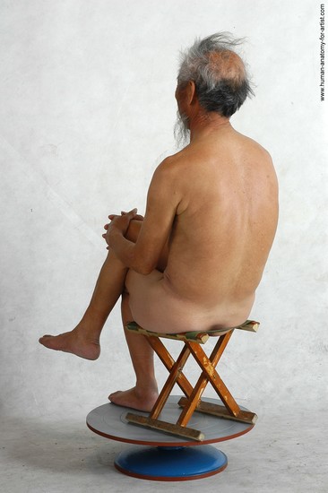 and more Nude Man Asian Sitting poses - simple Slim Short Grey Sitting poses - ALL Realistic