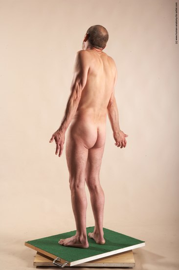 Nude Man White Standing poses - ALL Slim Bald Standing poses - simple Realistic