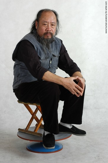and more Casual Man Asian Sitting poses - simple Chubby Bald Black Sitting poses - ALL Academic