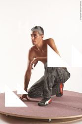 Casual Man White Slim Short Brown Dancing Academic