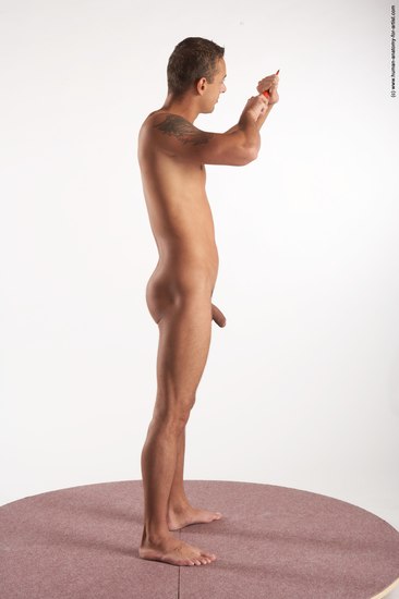 Nude Daily activities Man White Standing poses - ALL Slim Short Brown Standing poses - simple Realistic