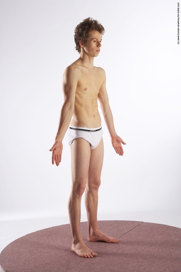 Underwear Man White Standing poses - ALL Athletic Short Brown Standing poses - simple Academic