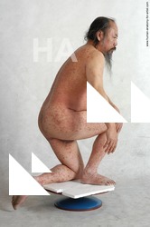 and more Nude Man Asian Kneeling poses - ALL Chubby Bald Kneeling poses - on both knees Black Realistic