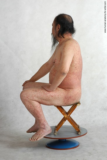 and more Nude Man Asian Sitting poses - simple Chubby Bald Black Sitting poses - ALL Realistic