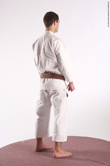 Nude Martial art Man White Standing poses - ALL Athletic Short Brown Standing poses - simple Realistic