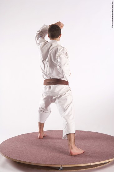 Nude Martial art Man White Standing poses - ALL Athletic Short Brown Standing poses - simple Realistic