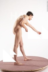 Nude Holding Man White Moving poses Slim Short Brown Realistic