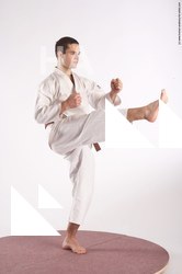 Sportswear Martial art Man White Standing poses - ALL Athletic Short Brown Standing poses - simple Academic