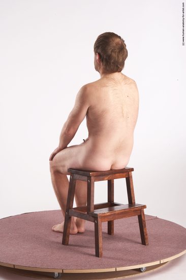 Nude Man White Sitting poses - simple Slim Short Brown Sitting poses - ALL Realistic