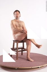 Nude Man White Sitting poses - simple Slim Short Brown Sitting poses - ALL Realistic