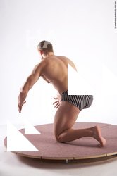 Underwear Man White Kneeling poses - ALL Muscular Short Brown Kneeling poses - on one knee Academic
