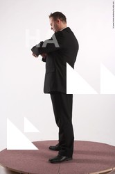 Business Holding Man White Standing poses - ALL Average Short Grey Standing poses - simple Academic