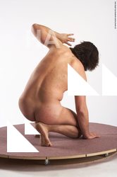 Nude Man White Kneeling poses - ALL Average Medium Kneeling poses - on one knee Black Realistic