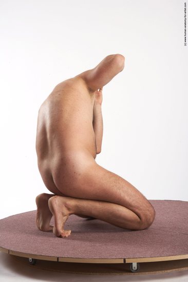 Nude Man White Kneeling poses - ALL Average Medium Kneeling poses - on both knees Black Realistic