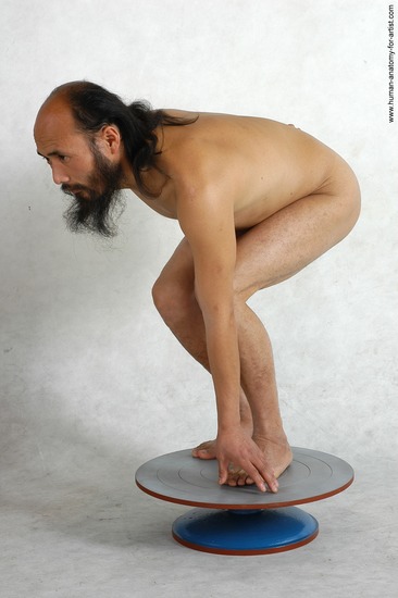 Nude Man White Sitting poses - simple Slim Bald Black Sitting poses - ALL Realistic