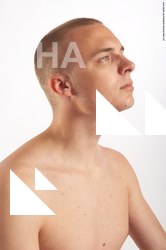 Nude Man White Detailed photos Average Bald Realistic