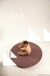 Nude Man White Sitting poses - simple Slim Short Brown Sitting poses - ALL Multi angles poses Realistic